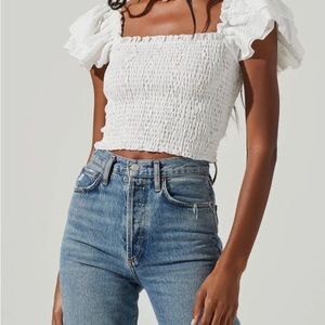 ASTR  Flutter Gauze Top